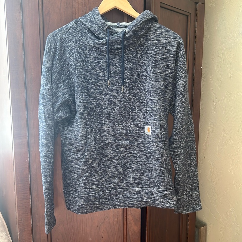 CARHARTT Navy Marled Hoodie M